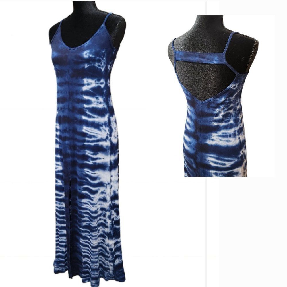 Green Dragon Strappy Tie Dye V-Neck Summer Dress Size S